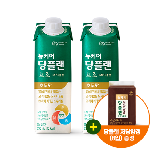 당플랜 프로 호두맛 230ml (48팩) + 당플랜 저당양갱 (8입) 증정