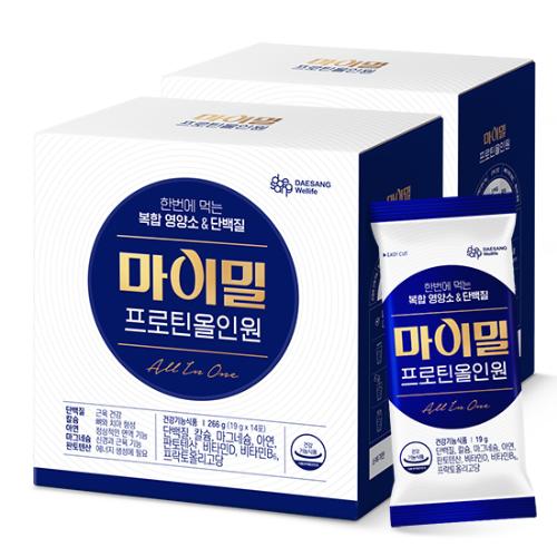 [핫딜특가] 마이밀 프로틴 올인원 스틱 (19gx14포)X2 /14회분 