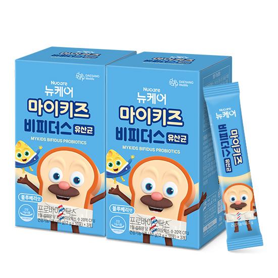마이키즈 비피더스 유산균 (2g×30포)X2 /60일분 + 튼튼홍삼 젤리 체험팩 2EA 증정_2