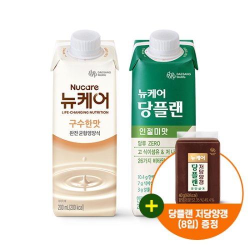 뉴케어 구수한맛 200ml (30팩) + 당플랜 인절미맛 200ml (30팩) + 당플랜 저당양갱 (8입) 증정