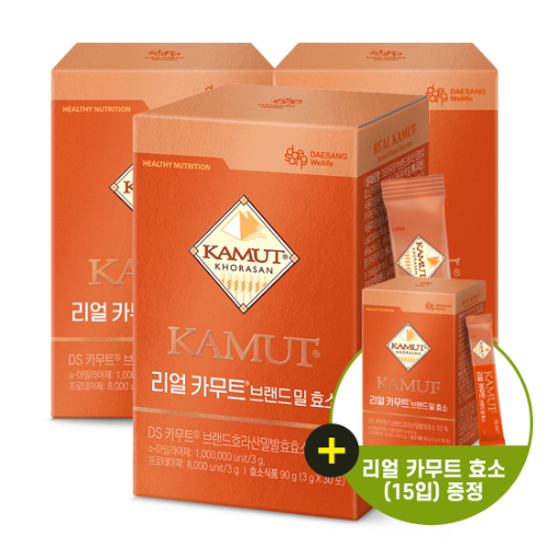 리얼 카무트 브랜드 밀 효소 3g (30포입)X3 /90일분 + 리얼 카무트 효소(15입) 증정 