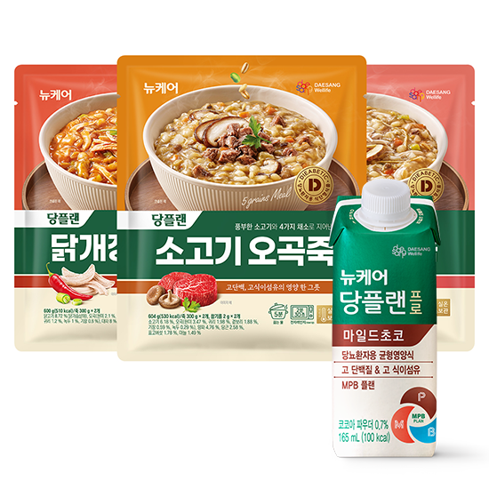 뉴케어 당플랜 프로 마일드초코 165ml (24팩) + 당플랜 오곡죽 3종 (삼계 1EA+소고기 1EA+닭개장 1EA)_1