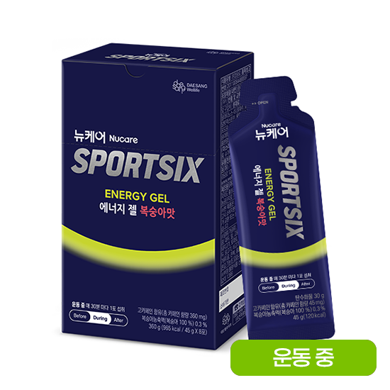 [히든특가] 뉴케어 스포식스 에너지 젤 복숭아맛 (45g×8포)_2