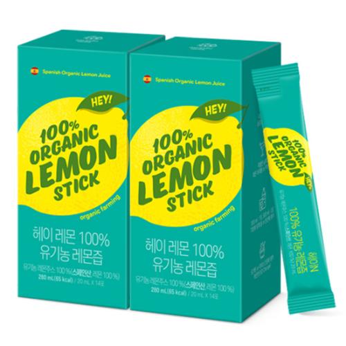 헤이N 레몬 100% 유기농 레몬즙 (20ml x 14포)X2