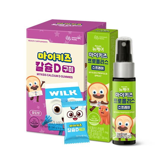 마이키즈 칼슘D 구미 (4g×60구미) 1EA + 프로폴리스 스프레이 1EA + 튼튼 홍삼젤리 체험팩 1EA 증정_2